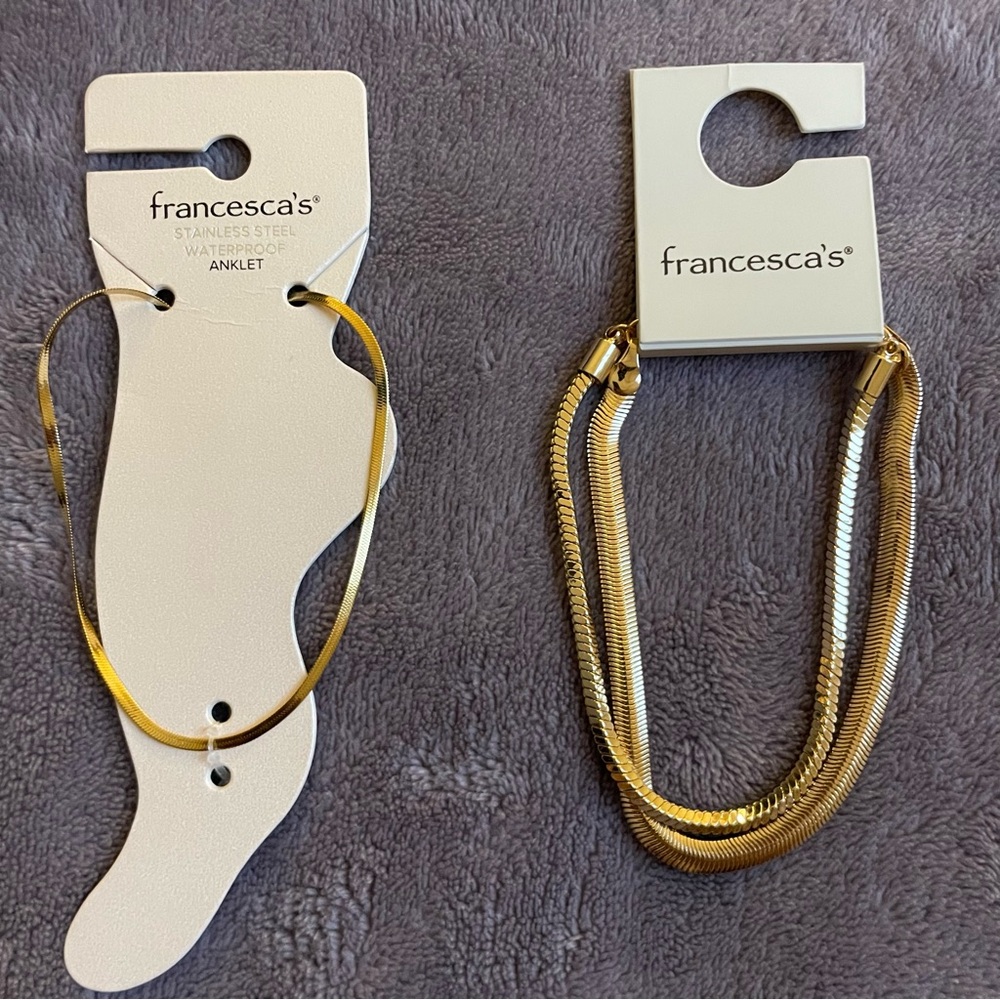Gold Bracelet & Anklet Set